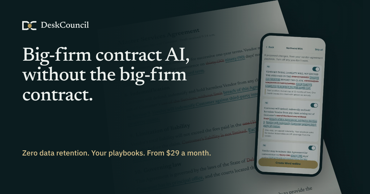 DeskCouncil — Local-First Legal AI. Your file stays on your computer.